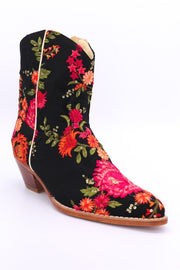 SHORT WESTERN BOOTS EMBROIDERED LEILA - sustainably made MOMO NEW YORK sustainable clothing, boots slow fashion