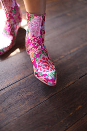 SILK ANKLE BOOTS TIFFANY - sustainably made MOMO NEW YORK sustainable clothing, boots slow fashion