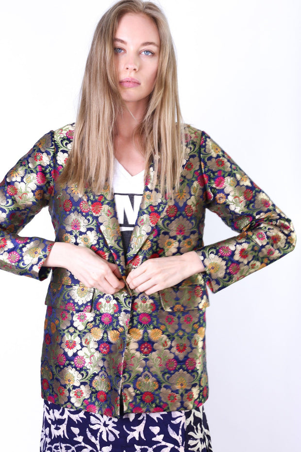 SILK BLAZER JACKET MAXINE - sustainably made MOMO NEW YORK sustainable clothing, offer slow fashion