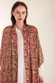 SILK BLOCK PRINT KIMONO SARU - sustainably made MOMO NEW YORK sustainable clothing, Kimono slow fashion