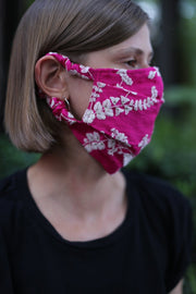 SILK/ COTTON EMBROIDERED FACE MASK YOKO - sustainably made MOMO NEW YORK sustainable clothing, offerfm slow fashion