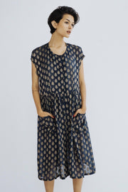 SILK DRESS HEIDI - sustainably made MOMO NEW YORK sustainable clothing, kaftan slow fashion