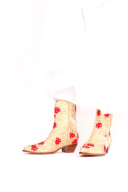 SILK EMBROIDERED BOOTS TENILLE - sustainably made MOMO NEW YORK sustainable clothing, boots slow fashion