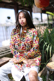 SILK EMBROIDERED JACKET FRIDA - sustainably made MOMO NEW YORK sustainable clothing, offer slow fashion