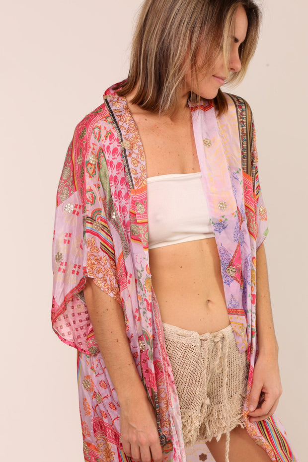 SILK KIMONO RESUKA - sustainably made MOMO NEW YORK sustainable clothing, Kimono slow fashion