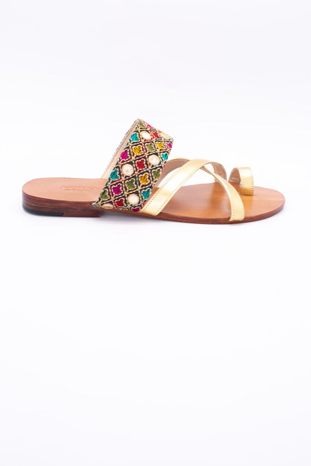 SUMMER LEATHER STRAP SANDALS JILL - sustainably made MOMO NEW YORK sustainable clothing, mules slow fashion