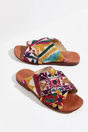 SUNNY DAYS SLIP ON SANDALS X FREE PEOPLE - sustainably made MOMO NEW YORK sustainable clothing, mules slow fashion