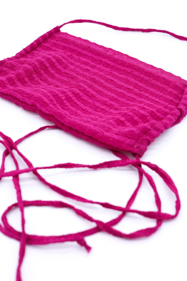 TEXTURED COTTON PURPLE PINK FACE MASK SASKY - sustainably made MOMO NEW YORK sustainable clothing, offerfm slow fashion