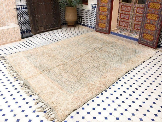 vintage moroccan rug from Beni mguild, berber handmade area rug - sustainably made MOMO NEW YORK sustainable clothing, rug slow fashion