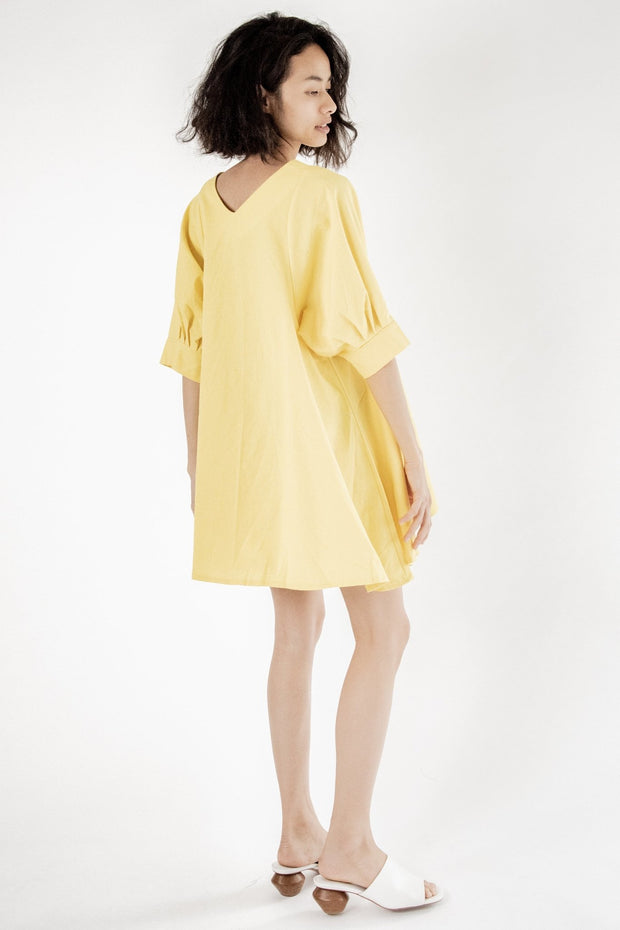 Yellow Mini My Favorite Dress Claes - sustainably made MOMO NEW YORK sustainable clothing, Dress slow fashion