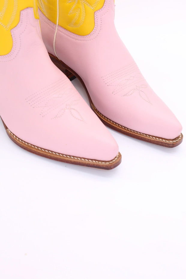 YELLOW PINK BOOTS MARJON - sustainably made MOMO NEW YORK sustainable clothing, boots slow fashion